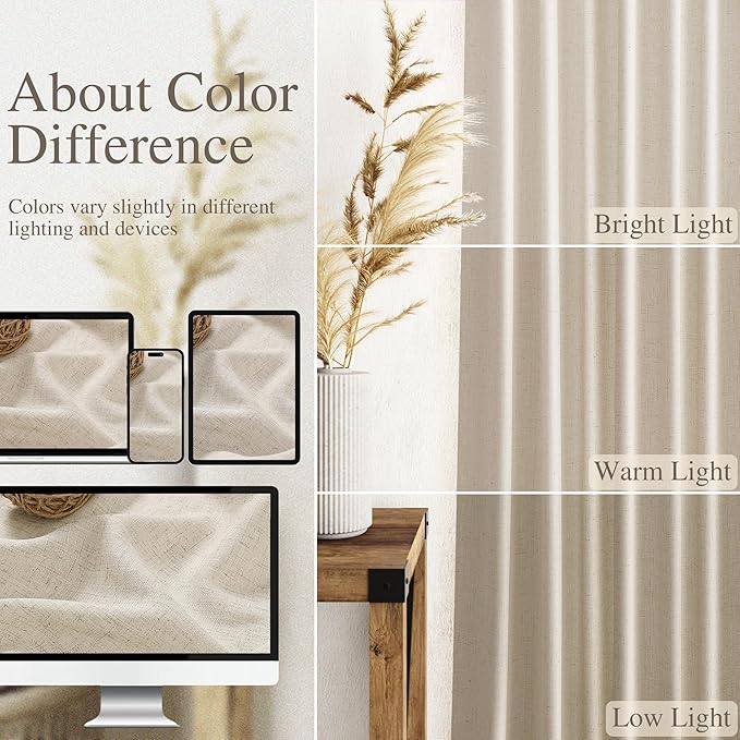 Boho Linen Curtains 80 Inch Length