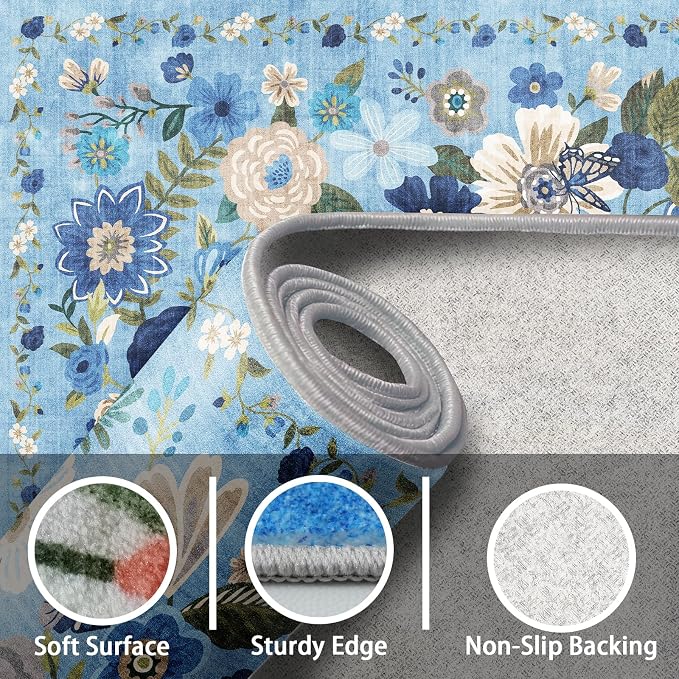 Washable Area Rug 8x10, Large Soft Rugs