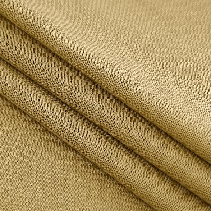 Nanspring Gold Linen Curtains 72 Inch Length