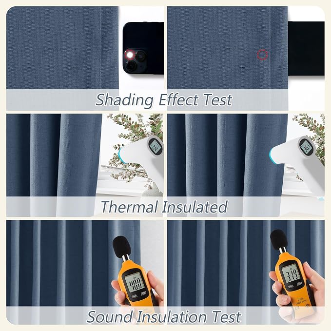Guken 100% Blackout Curtains 96 Inch Length 2 Panels Set