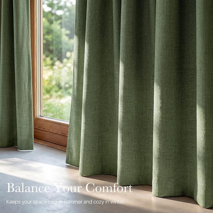 NICETOWN 100% Absolutely Blackout Linen Curtains