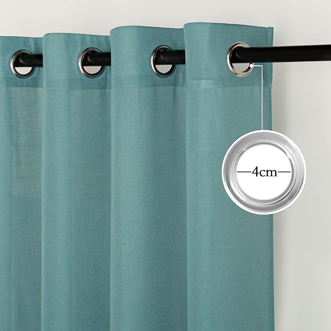 NICETOWN Greyish Blue Linen Curtains