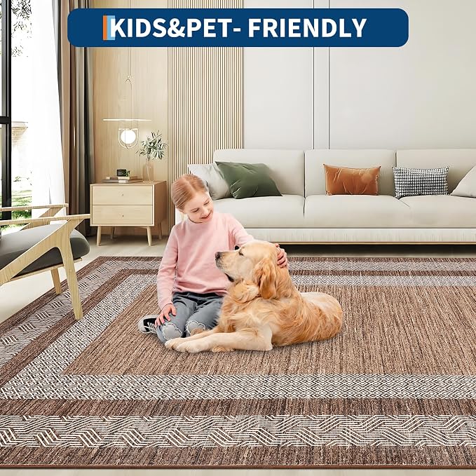 Washable 2.5x10 Kitchen Runner Rug, Easy Clean Geometri Rugs