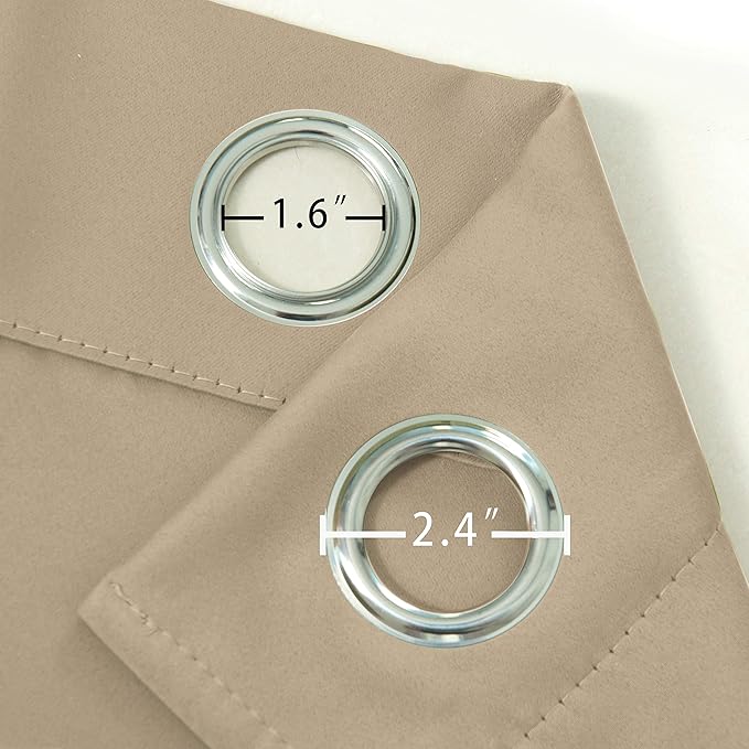 LEMOMO Beige Thermal Blackout Curtains/42 x 63 Inch/Set of 2 Panels Room