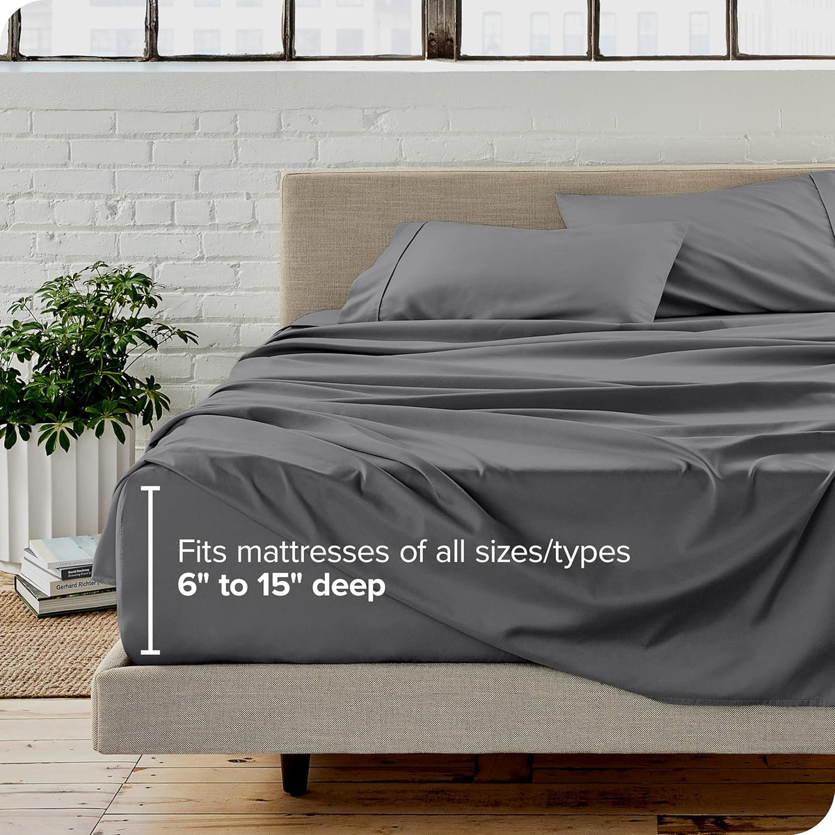 Bare Home Split California King Sheet Set - 1800 Ultra-Soft Microfiber Split California King Bed Sheets - Double Brushed - Deep Pockets - Easy Fit - 5 Piece Set - Bed Sheets (Split Cal King, Grey)