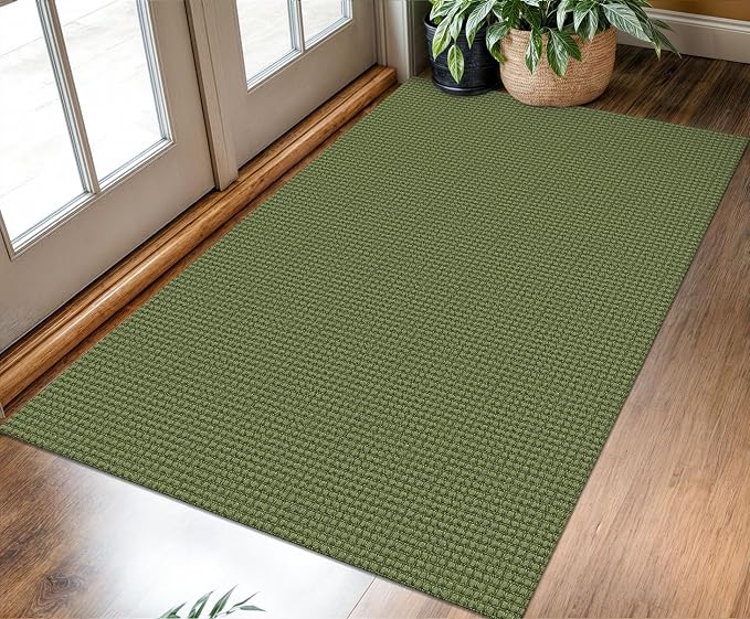 KOZYFLY Rugs for Entryway 3x5 ft Washable Area Rug Non Slip Rubber Backed Entry