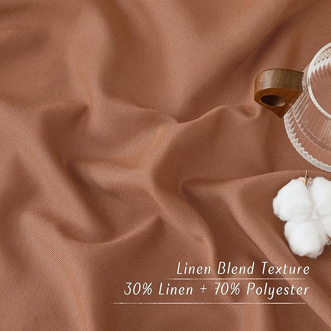 NICETOWN Caramel Linen Curtains