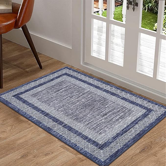 GarveeHome Modern Geometric Area Rug 2x3 Distressed Bordered Washable Non Slip