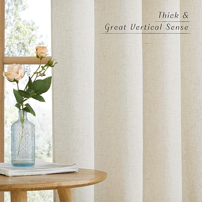NICETOWN Linen 36 inch Curtains