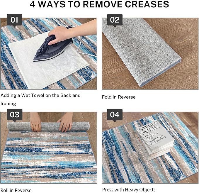 Lansny Modern Abstract Runner Rug 2.6x12
