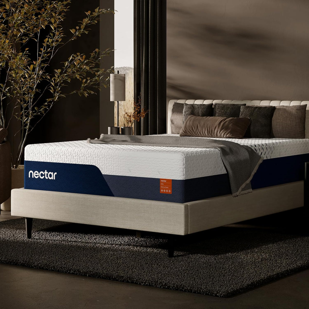 Nectar Ultra 15“ King Mattress - Medium Firm - Cooling Fibers & Temperature Regulating Material - 4” Pressure Relief Layer - Zoned Ergonomic Support Layer - 365-Night Mattress Trial