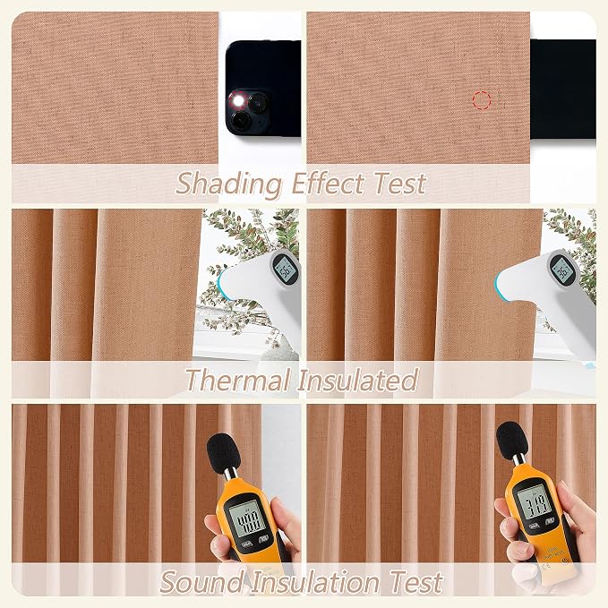 Guken 100% Blackout Curtains 120 Inch Length 2 Panels Set