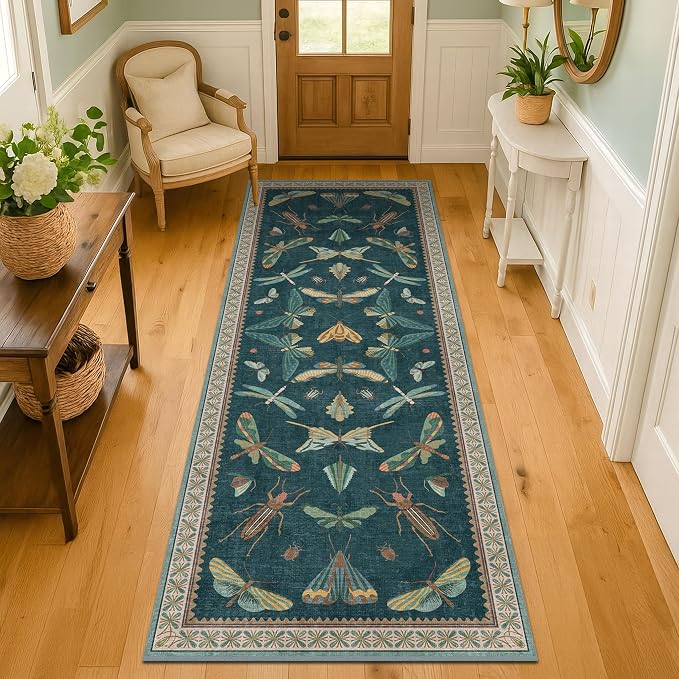 Hazo Haus Brown and Green Kitchen Sink Runner Rug 2x5