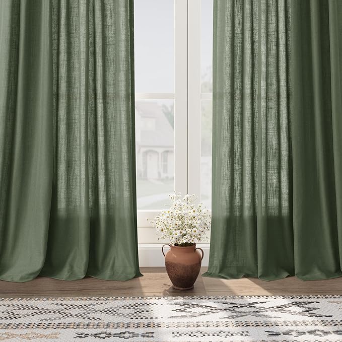 Extra Wide 100x96 Inch Linen Curtains