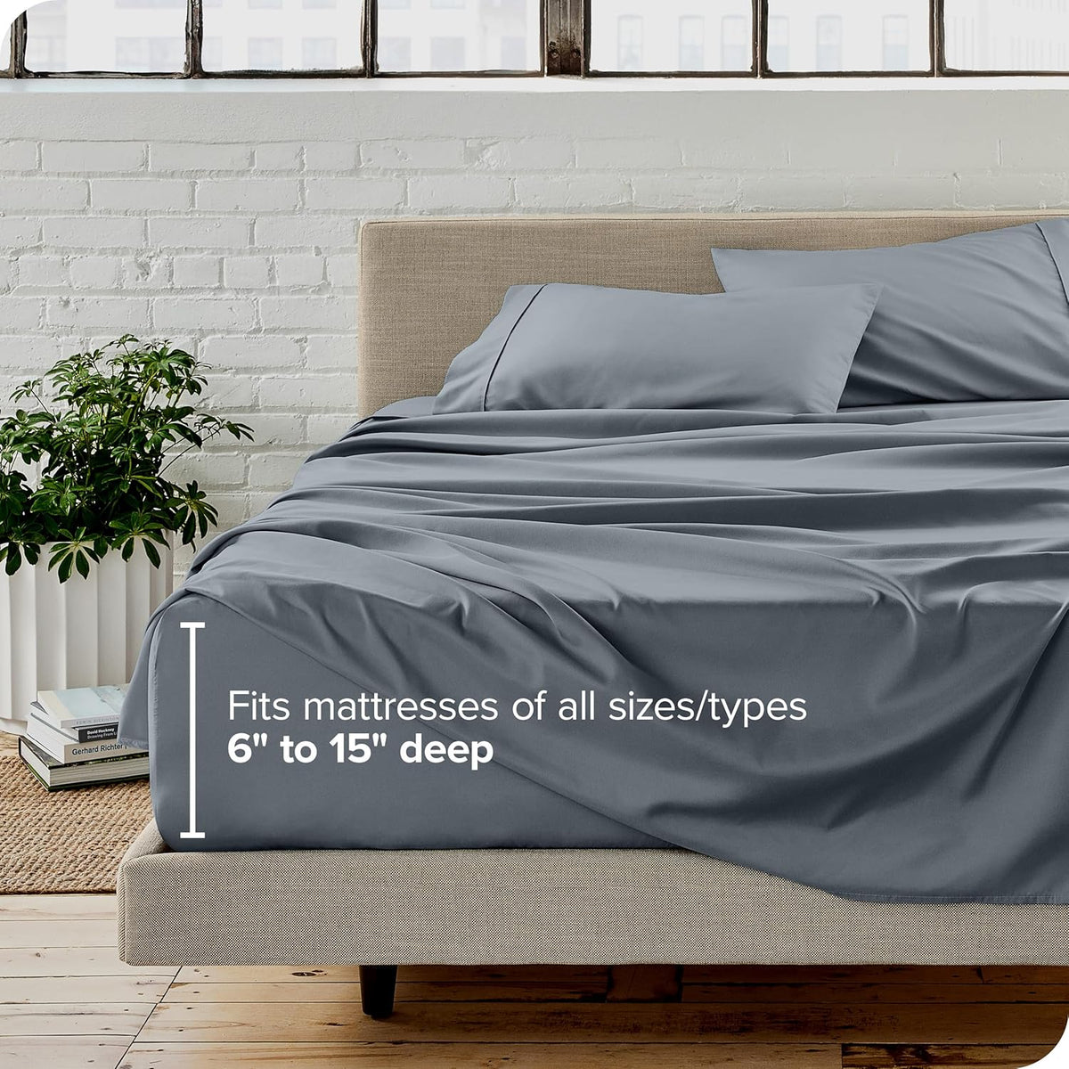 Bare Home Twin Sheet Set - 1800 Ultra-Soft Microfiber Bed Sheets - Double Brushed - Deep Pockets - Easy Fit - 3 Piece Set - Bed Sheets (Twin, Steel Blue)
