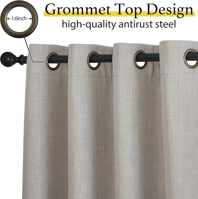 NICETOWN Thick Living Room Valances 24 inches Long, Farmhouse Grommet Faux