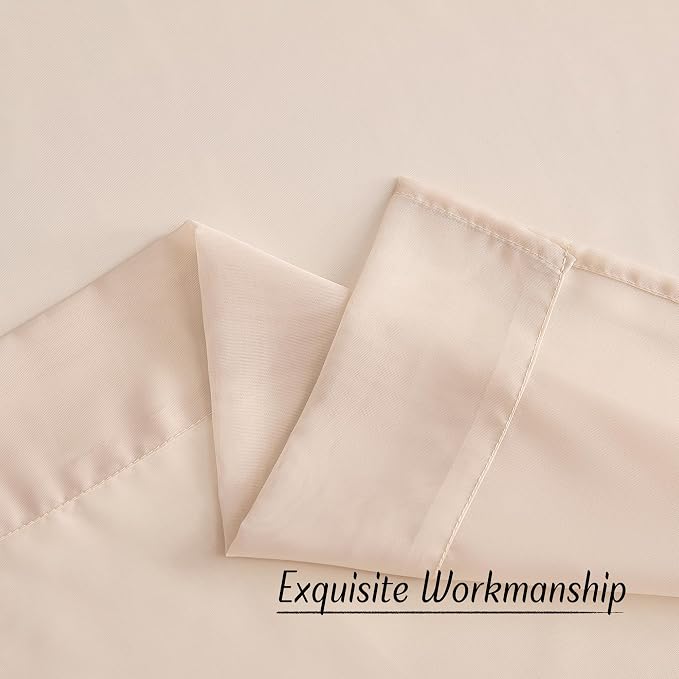 NICETOWN Taupe Voile Sheer Curtains 108 inches Long
