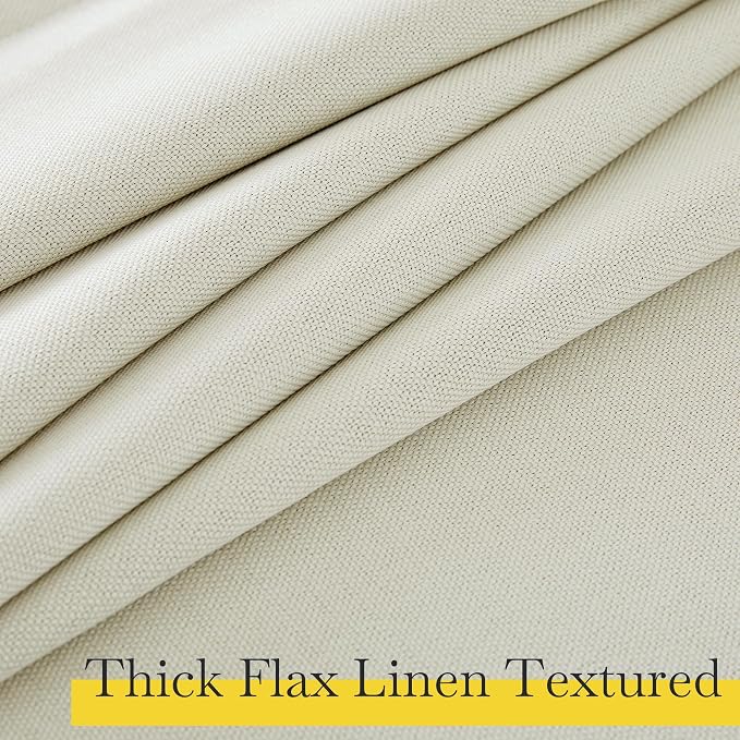 NICETOWN Faux Linen 100% Blackout Living Room Curtains 96 inches Long, W52 x L96