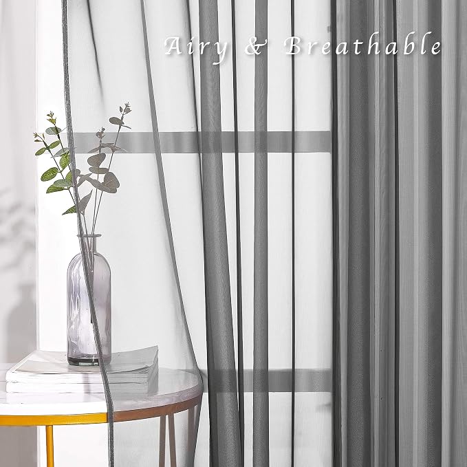 NICETOWN Transparent Sheer Curtains Panels