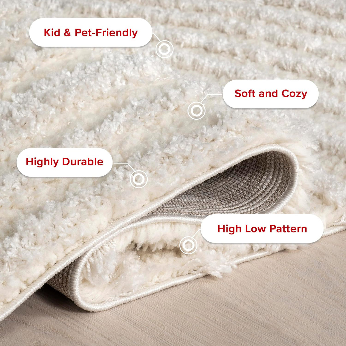 nuLOOM Gloria Abstract Shag Area Rug, 10x14, Beige