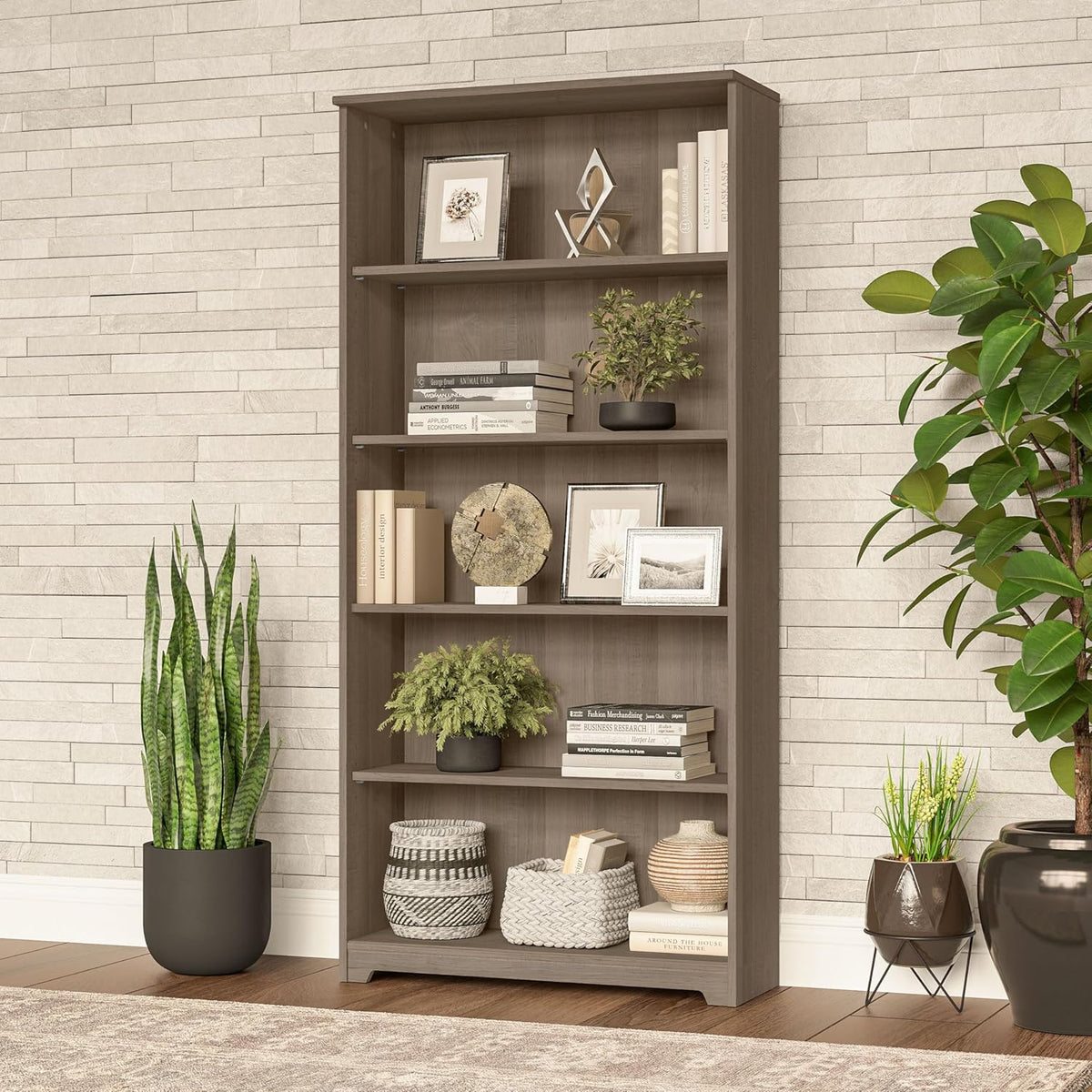 Bush Furniture Somerset 60W Office Desk with Drawers in Sand Oak