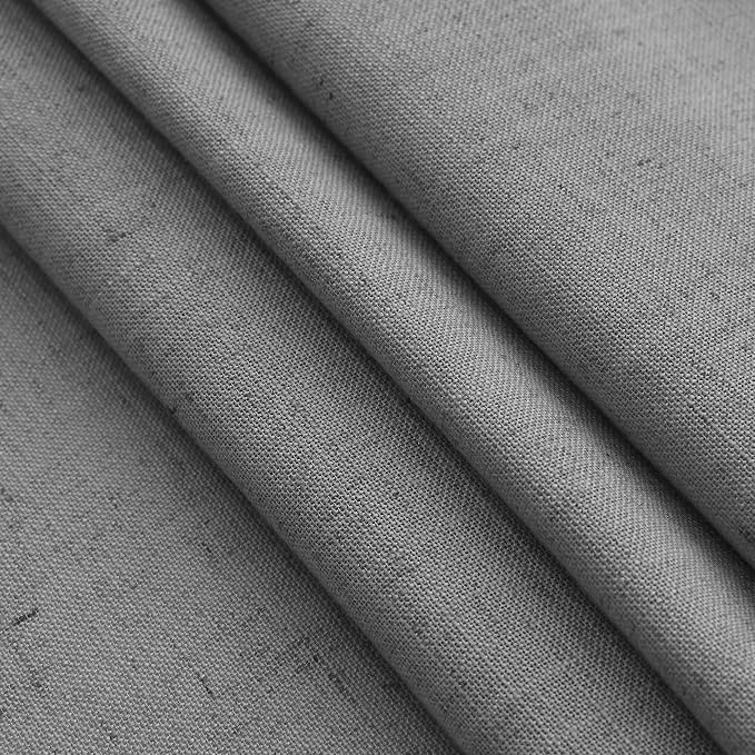 Nanspring Dark Grey Semi Sheer Curtains 72 Inches Long 2 Panels Set