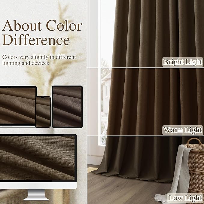 Guken 100% Blackout Curtains 120 Inch Length 2 Panels Set