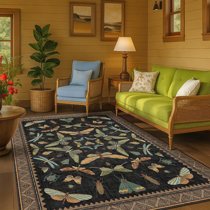 5x8 Black Rug for Bedroom