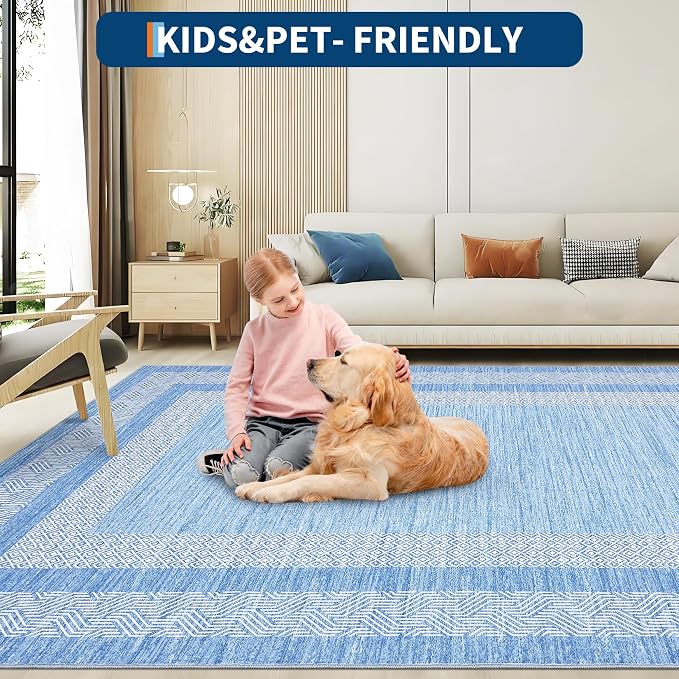 GarveeHome Small Bedroom Area Rug 3x5 Bordered Area Rug