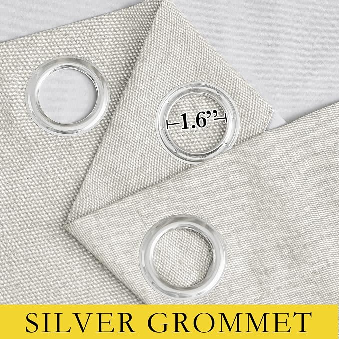 NICETOWN 100% Absolutely Blackout Linen Curtains