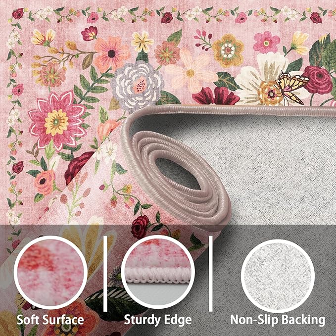 2x4 Entryway Runner Rugs, Non Slip Washable Rugs