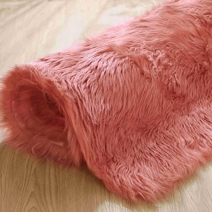 Goolela Pink Area Rug 8x10 Fluffy Fuzzy Furry Rug
