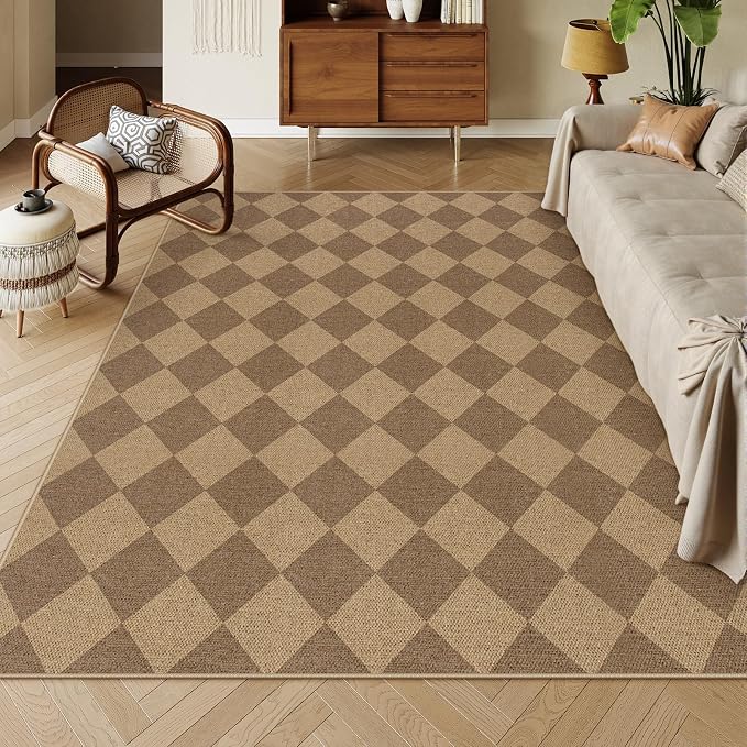 Lahome Colette Checkered Easy Jute 6x9 Rug, Large Rugs