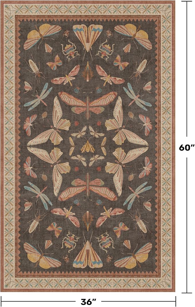 Boho Brown 3x5 Entryway Rugs Indoor