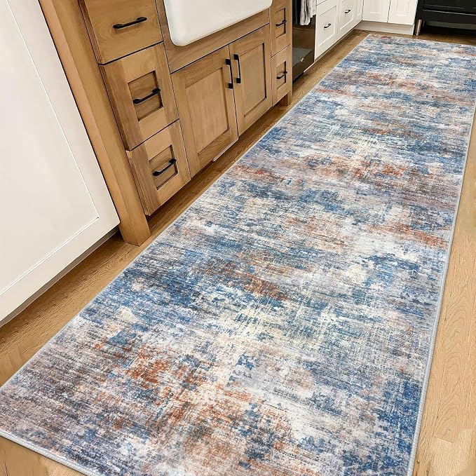IOHOUZE Abstract Runner Rug 3x14 Ft Long Washable Runners