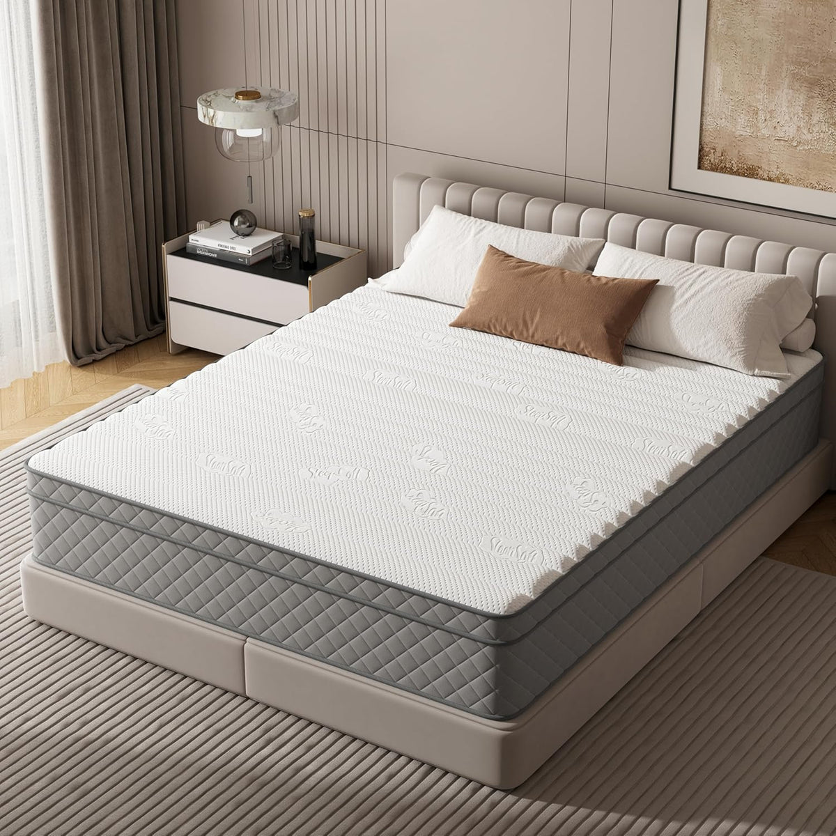 Full Mattress, 12 Inch Hybrid Double Mattress with Cooling Gel Memory Foam and Pocket Springs, CertiPUR-US Certified, Medium Firm