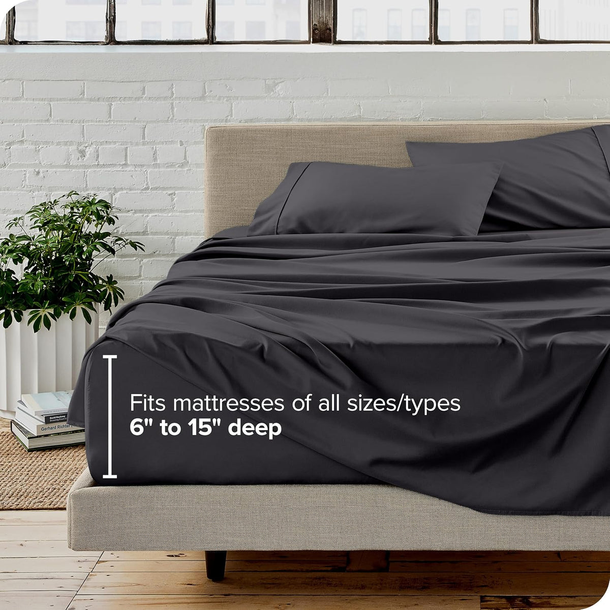 Bare Home Short Queen Sheet Set - 1800 Ultra-Soft Microfiber - Double Brushed - Deep Pockets - Easy Fit - 4 Piece Set - Bed Sheets (Short Queen, Forged Iron Grey)