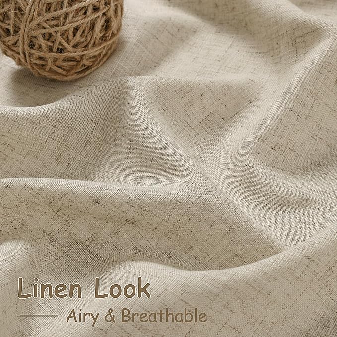 Nanspring Eggshell Beige Curtains 102 Inches Long