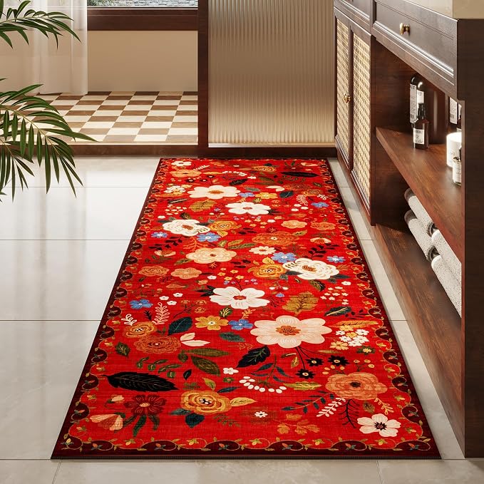 Rugcomf Runner Rug for Hallways Kitchen Rug Non Slip 2'6''x8' Washable Runner
