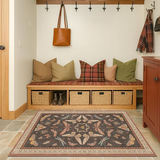 Boho Brown 3x5 Entryway Rugs Indoor