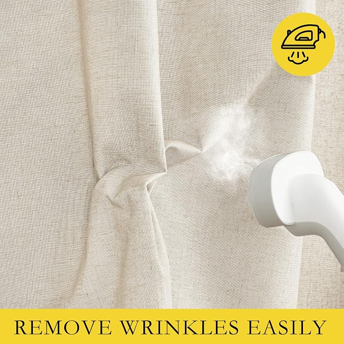 NICETOWN 100% Absolutely Blackout Linen Curtains